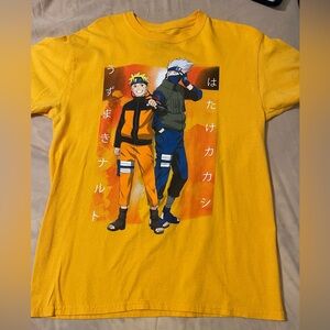 Dark yellow short sleeve naruto tee.